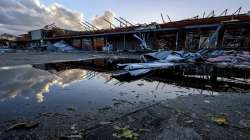 The roof of a local businesses is strewn about after a tornado passed through Selma