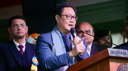  Law Minister Kiren Rijiju during an event of Delhi Bar Association at Tis Hazari Court Complex