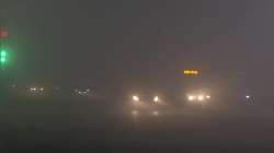 Dense fog engulfs the Delhi-NCR region on January 9, leading to reduced visibility.