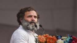 Congress leader Rahul Gandhi addresses a public meeting during the Bharat Jodo Yatra