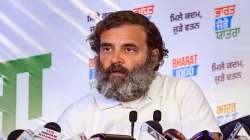 Congress leader Rahul Gandhi speaks during a media briefing amid the partys Bharat Jodo Yatra, at Gaunspur village in Hoshiarpur district.