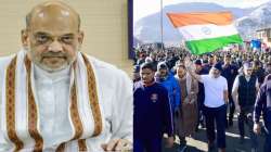 Union Home Minister Amit Shah (L) and Congress leader Rahul Gandhi (R).