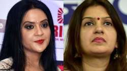 Amruta Fadnavis (left), Priyanka Chaturvedi (right)