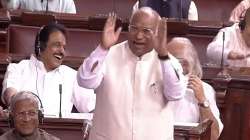 Congress President Mallikarjun Kharge in Rajya Sabha