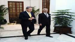 South Korean Foreign Minister Park Jin with his Indian counterpart S Jaishankar.