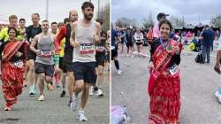 saree-clad woman runs UK marathon