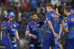 Akash celebrates along with MI teammates