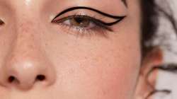 A graphic eyeliner look that looks absolutely stunning.