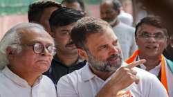 Congress leader Jairam Ramesh with Rahul Gandhi 