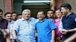 Delhi CM Arvind Kejriwal meets CPI(M) chief Sitaram Yechury