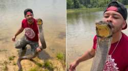 Man kisses 12-foot-long King Cobra