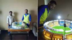 MS Dhoni gets miniature model of Chepauk Stadium