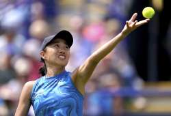 China's Zhang Shuai during Budapest Open 2023