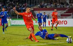 Sunil Chhetri against Nepal in SAFF Championship 2023