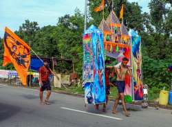 Kanwariyas during the 'Kanwar Yatra'