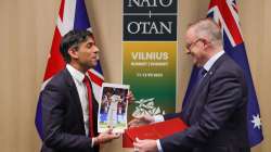 UK PM Rishi Sunak and Australia PM Anthony Albanese during Vilnius Nato Summit