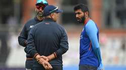 Jasprit Bumrah with head coach Rahul Dravid last year