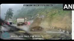 Massive rock smashes cars