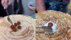 Bizarre combination of Gulab Jamun dosa with ice cream 