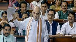 Union Home Minister Amit Shah participates in the discussion on the Motion of No-Confidence in the Lok Sabha during the Monsoon session of Parliament, in New Delhi