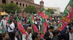 Lawyers protesting against former Pakistan PM Imran Khan's arrest.