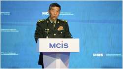 Chinese Defense Minister Li Shangfu at a conference in Moscow