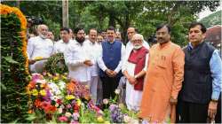 Maharashtra CM Eknath Shinde with deputy CMs Ajit Pawar and Devendra Fadnavis