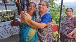 Sisters of PM Modi and CM Yogi met during a visit to religious place in Uttarakhand.