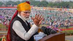 PM Modi addresses the nation from the Red Fort on the occasion of the 77th Independence Day, in New Delhi