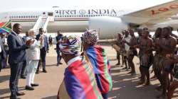 PM Narendra Modi receiving a ceremonial welcome in Johannesburg, South Africa.