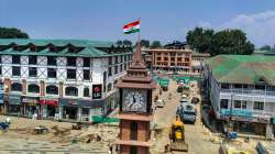 Tricolour hoisted atop newly renovated Ghanta Ghar at Lal Chowk in Srinagar