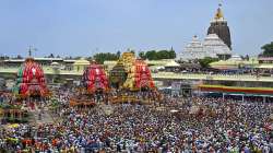 Crowd of devotees during the annual Rath Yatra of Lord Jagannath, in Puri