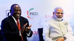 Prime Minister Narendra Modi and South African President Cyril Ramaphosa in New Delhi