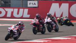 Riders participate in MotoGP practice session at Buddh International Circuit in Greater Noida