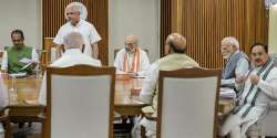 Prime Minister Narendra Modi with BJP leaders