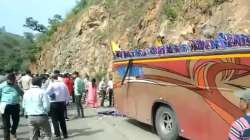 Gujarat, Gujarat news, Gujarat latest news, bus hits rock, ambaji, ambaji gujarat,  bus accident,