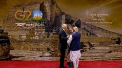 PM Modi with US President Joe Biden explaining significance of Nalanda University ruins