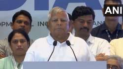 Lalu Prasad Yadav speaking at I.N.D.I.A Alliance in Mumbai.