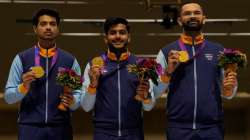 India team in men's 50m Rifle 3 Positions Team Men's Final on Sep 29, 2023