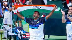 Rohan Bopanna with the Indian flag