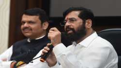 Maharashtra CM EKnath Shinde with his Deputy Devendra Fadnavis