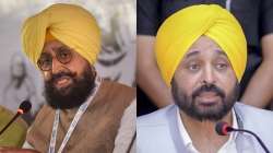 Partap Singh Bajwa (left), CM Bhagwant Mann (right)