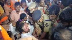 Union Minister G Kishan Reddy stages protest against the state government