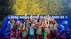 Mohun Bagan SG celebrating ISL 2022/23 triumph in March 2023