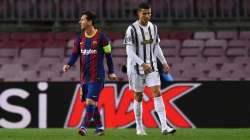 Lionel Messi and Cristiano Ronaldo during the UCL match in December 2020