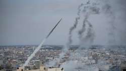 Rockets launched by Palestinian militants from the Gaza Strip towards Israel