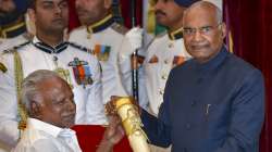 Former President Ram Nath Kovind confers Padma Shri upon Bangaru Adigalar. The spiritual guru, popularly known as Amma who revolutionised spiritualism in Tamil Nadu by allowing women into the sanctum sanctorum of Shakti temples, passed away at the age of 82.