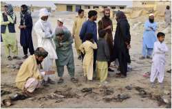 Local residents at the site of Mastung suicide blast in Pakistan's Balochistan province