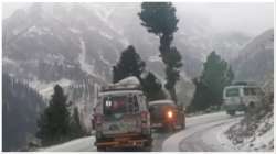 The Sadnah top in Jammu and Kashmir's Kupwara district received fresh snowfall today.