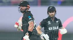 Kane Williamson and Daryl Mitchell vs Bangladesh in the World Cup game on Oct 13, 2023